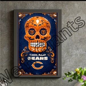 NFL Chicago Bears Orange and Blue Wall Art